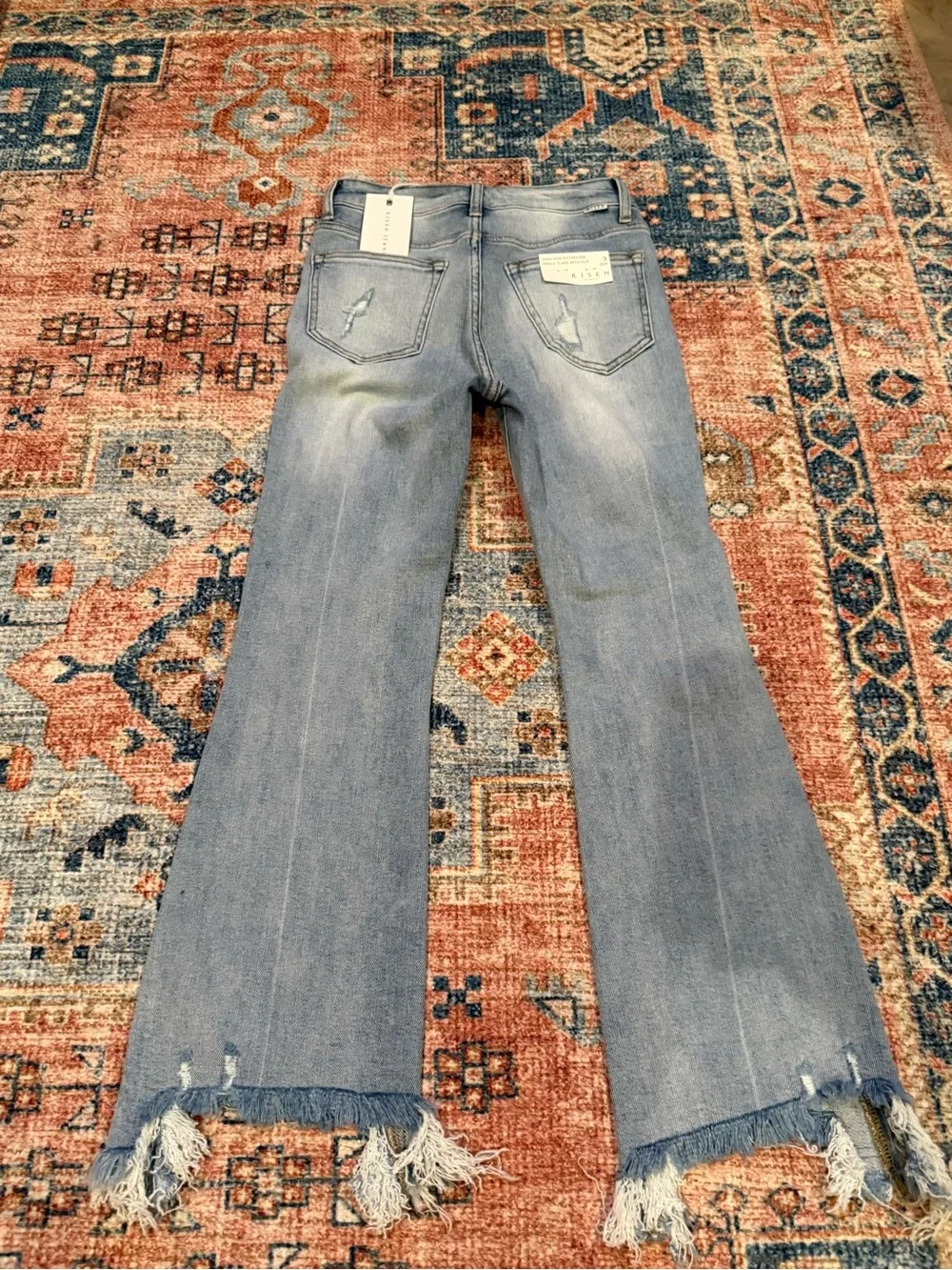 Distressed Light Blue Women's Flared Jeans